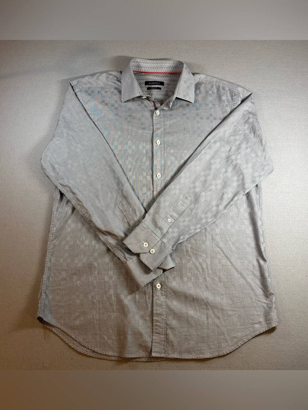 Men's Dress Shirt in Light Gray with Subtle Pattern